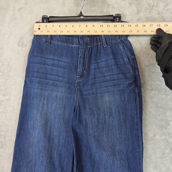 Sam Edelman Paperbag Jeans Womens 28 Blue High Rise Wide Leg Crop 100% Cotton - Picture 7 of 12